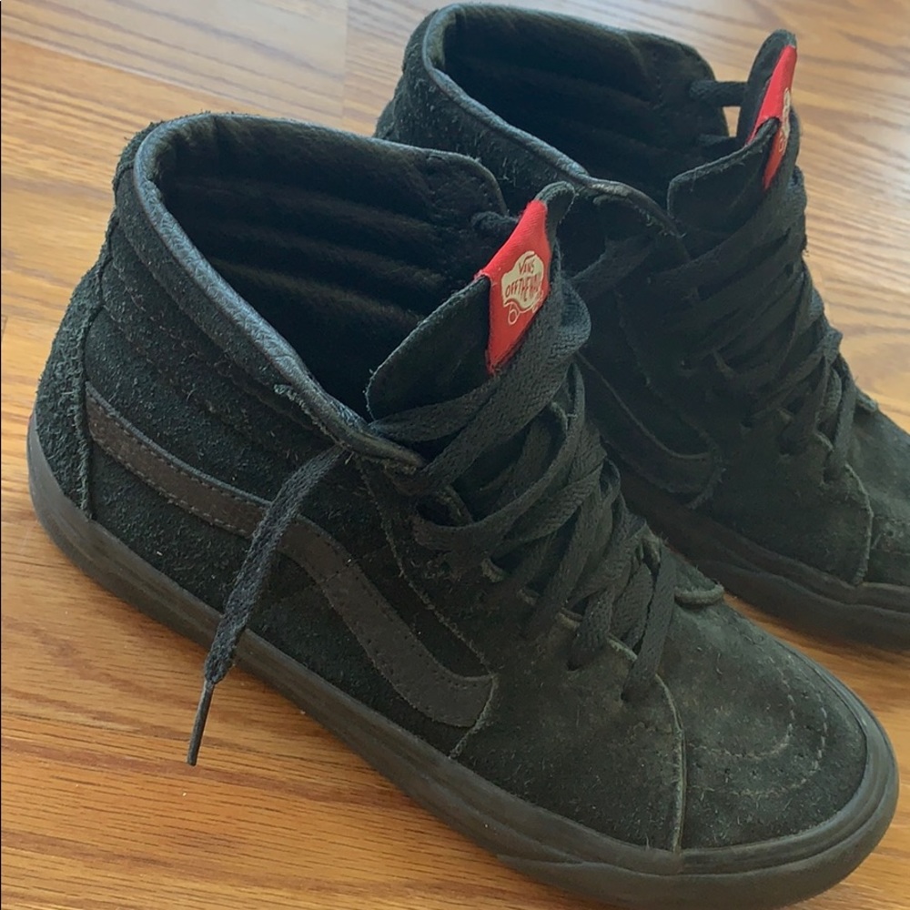 black suede high top old skool vans